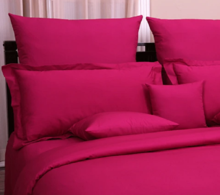 Deep Pink Bed Sheet with 2 Pillows