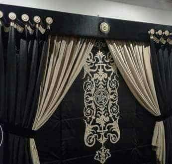 Black Golden Curtains for Wedding