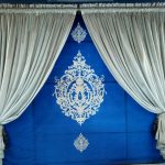 Golden & Blue Background Curtains