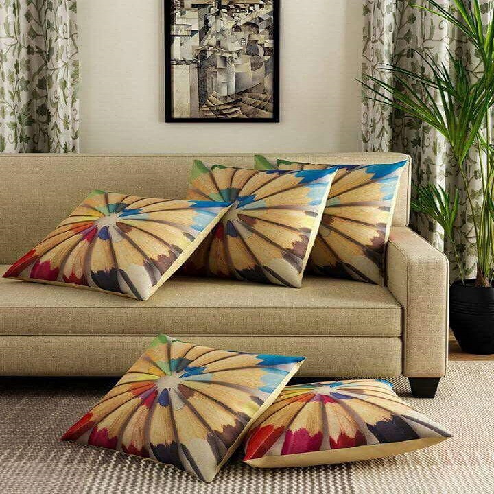 Pencil Colors Print Cushions