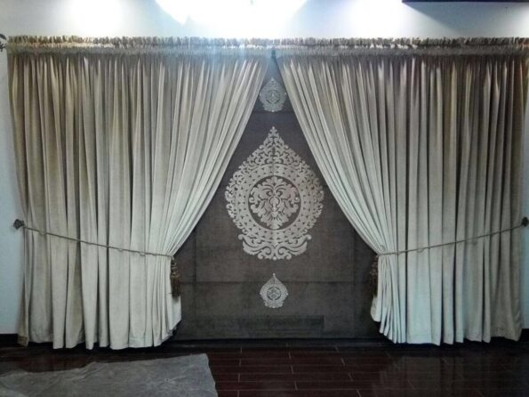 Wedding Room Brown Curtains