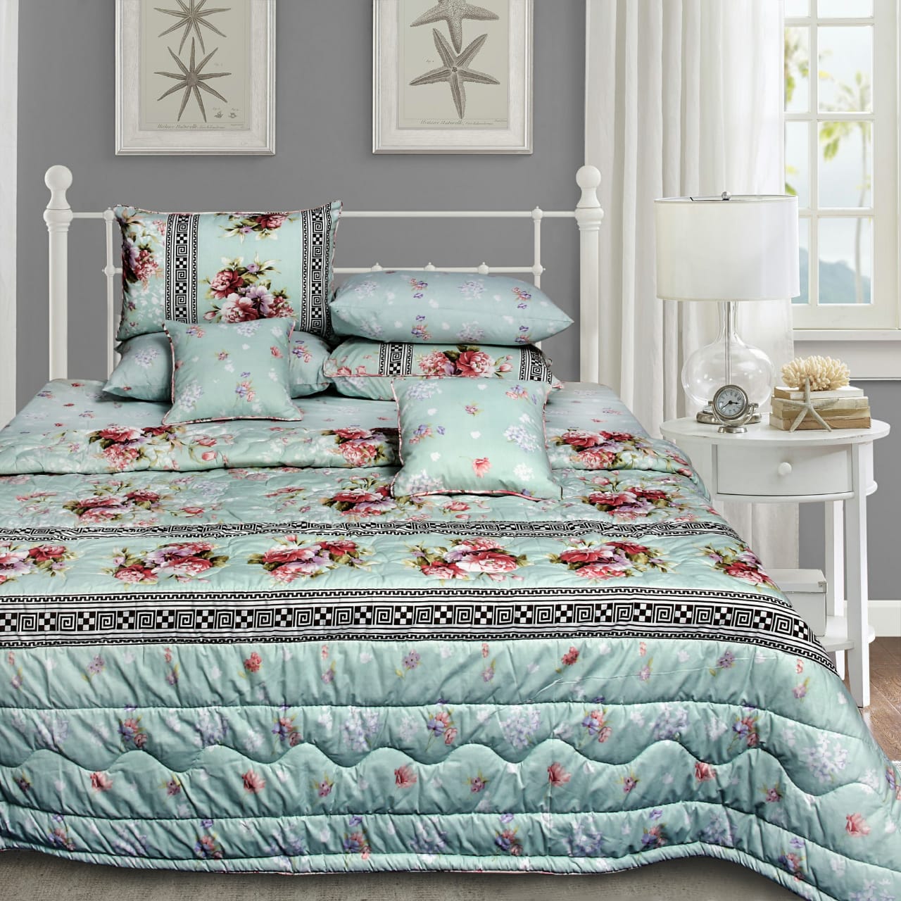 Light Green Bedding 8 Pcs Set