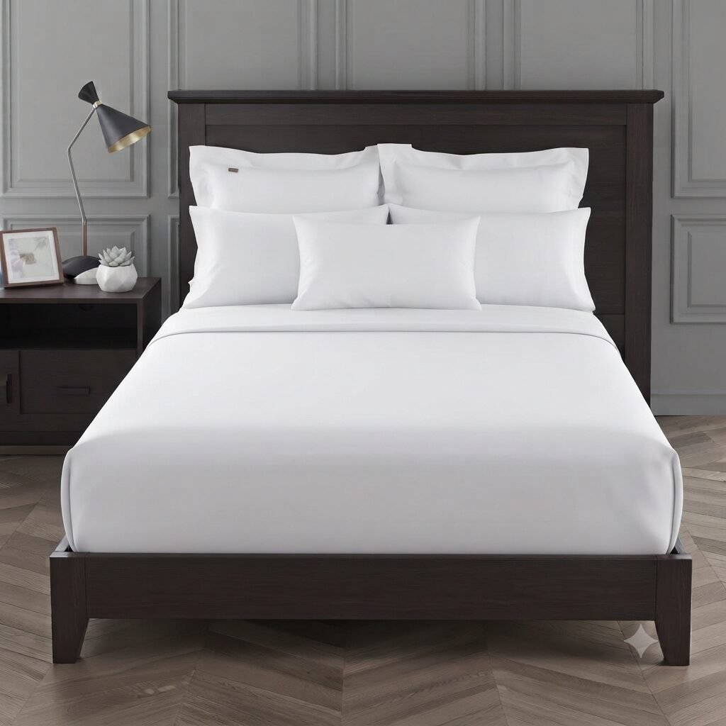 Plain White Hotel Sheets with 2 Pillow Covers Plain White Hotel Sheets with 2 Pillow Covers