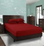 Plain Red Fitted Bed Sheet