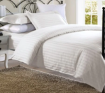 Plain White Stripe Bedding