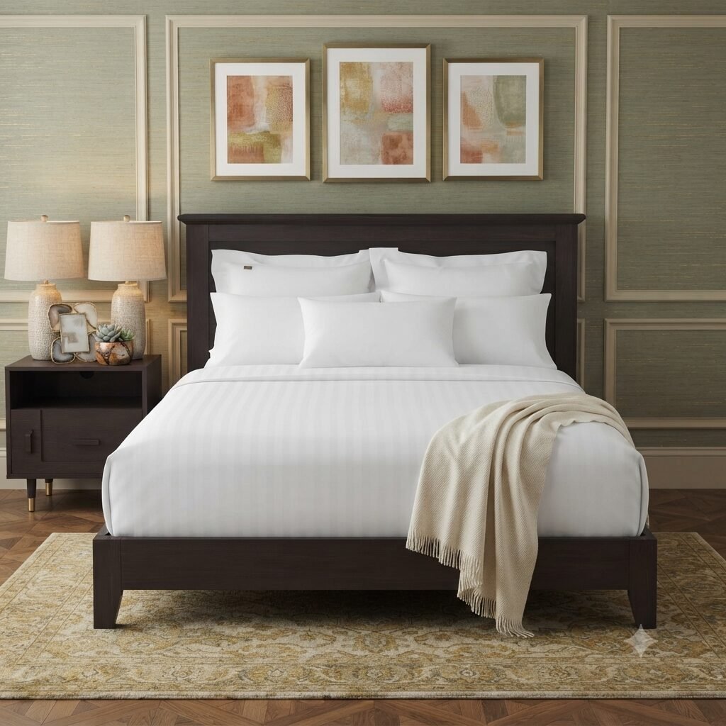 Plain White Stripe Bedding Plain White Stripe Bedding