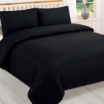 Black Duvet Cover with 4 Pillows (2)