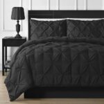 Black Double Quilt Duvet Set 8PCS