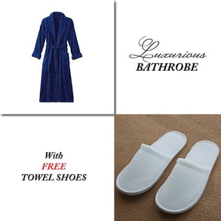 Dark Blue Bathrobe for Women ( 4 PCS Set )