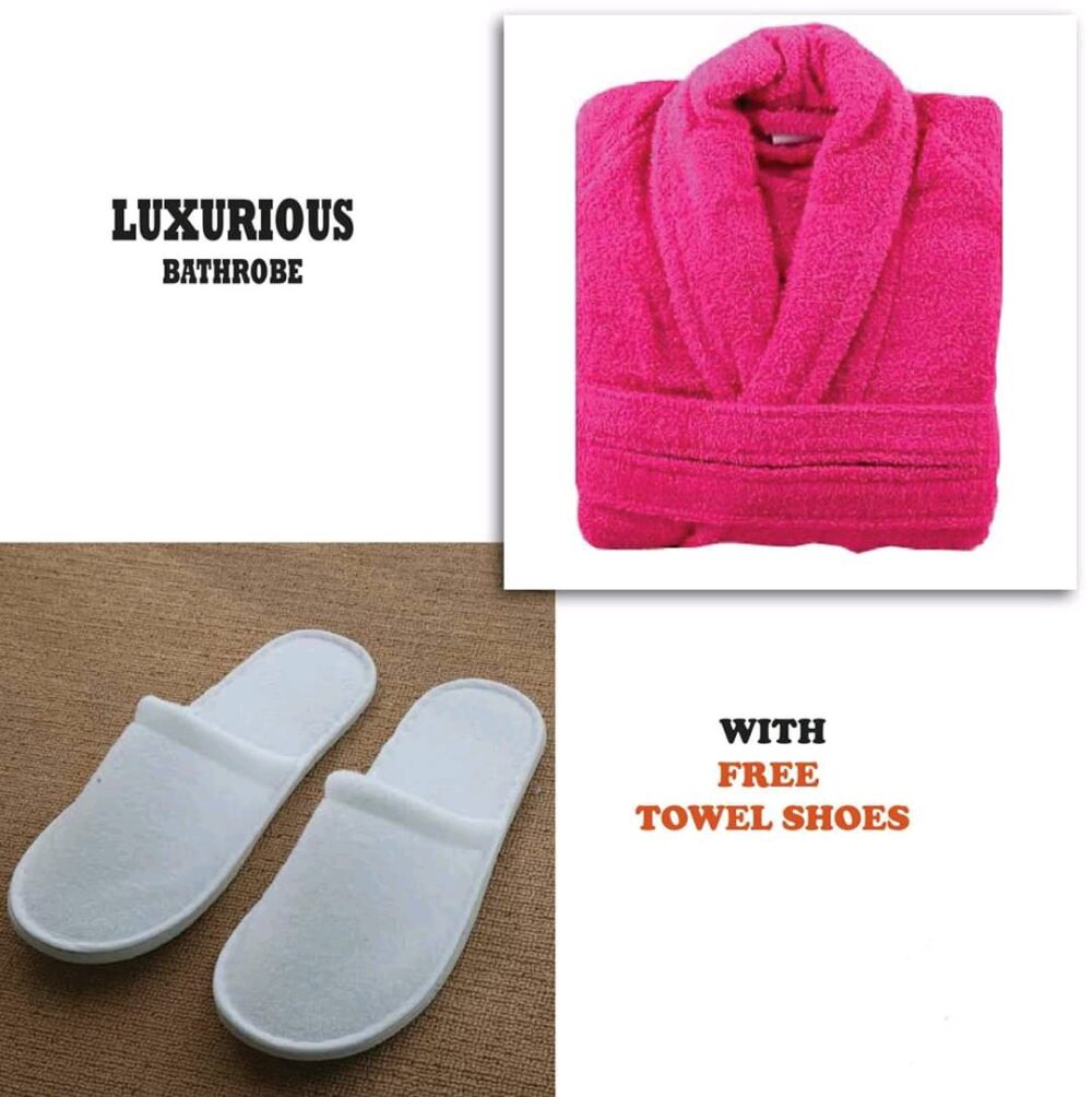 Pink Bathrobe for Women ( 4 PCS Set )