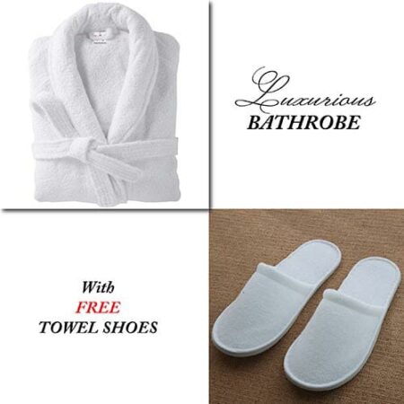 White Bathrobe for Women ( 4 PCS Set )