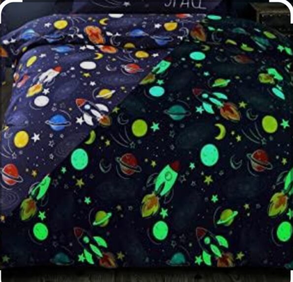 Blue Space Kids Bed Sheet