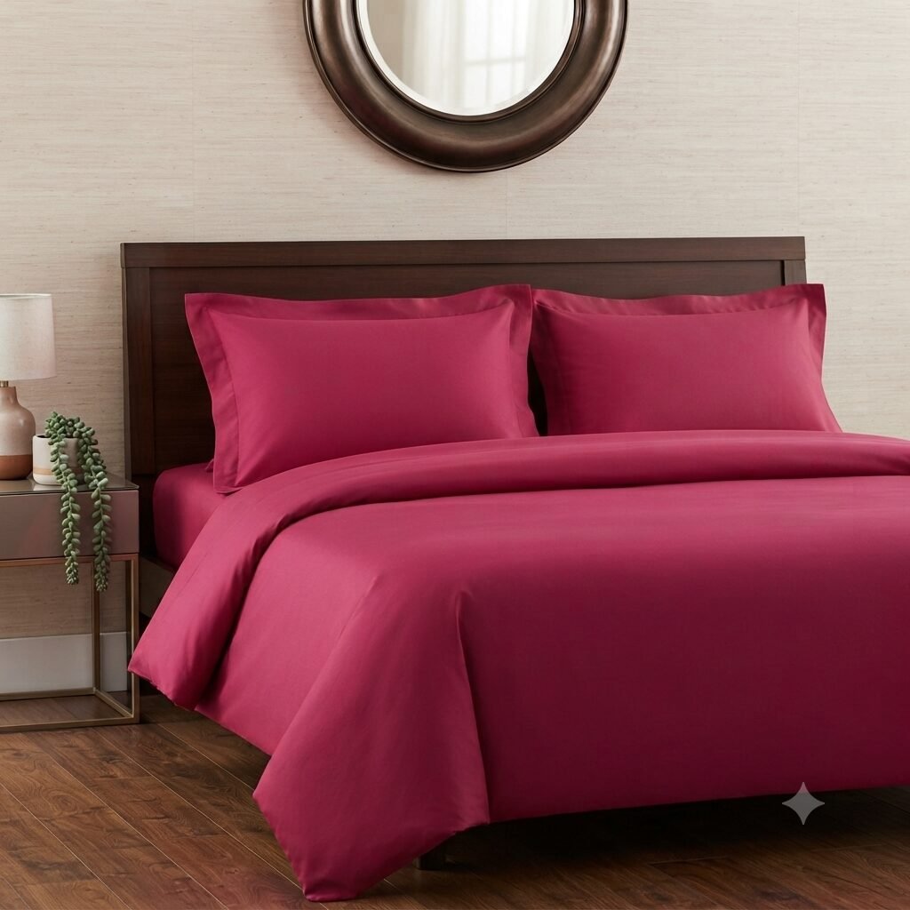 Deep Pink Palin Sheet with 2 Pillows Deep Pink Palin Sheet with 2 Pillows