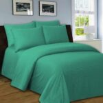 Light Green Bed Sheet With 2 Pillows