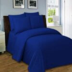 Navy-Blue-Bed-Sheet-With-2-Pillows