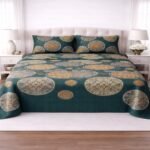 Dark Colours Printed Bed Sheet With 2 Pillow Covers
