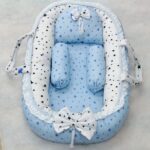 Blue White Design Baby Nest – 5 PCS