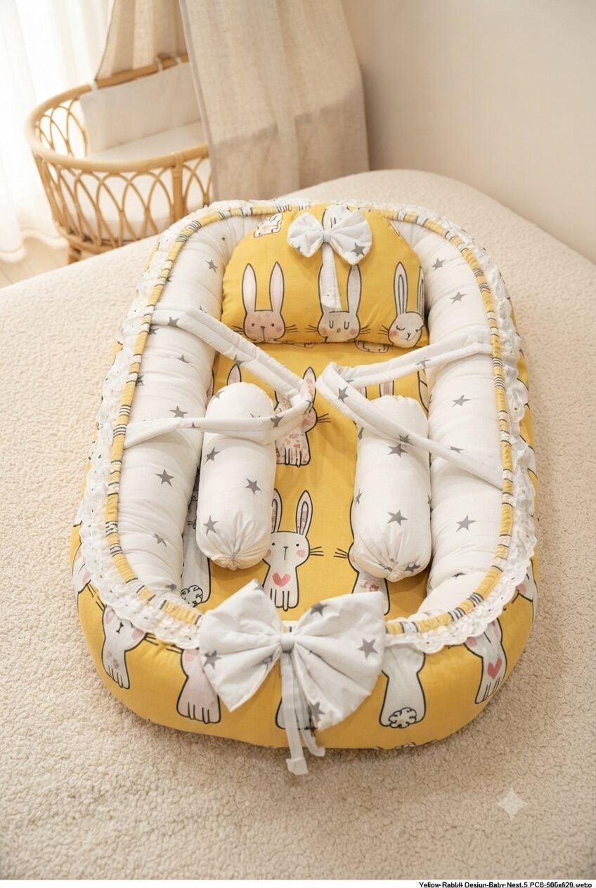 Yellow Rabbit Design Baby Nest – 5 PCS Yellow Rabbit Design Baby Nest – 5 PCS