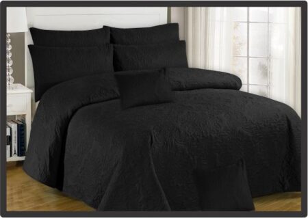 Black Embossed Bed Sheet - 3 Pcs