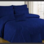 Blue Embossed Bed Sheet – 3 Pcs