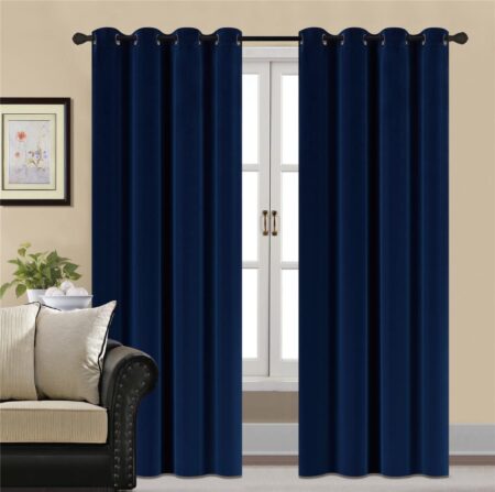 Blue Velvet Curtains Premium Quality ( Set of 2 Pcs )