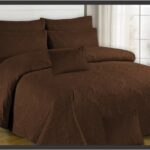 Brown Embossed Bed Sheet – 3 Pcs