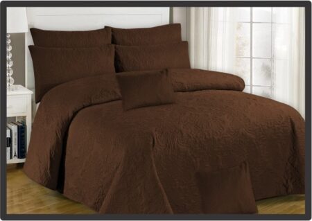 Brown Embossed Bed Sheet - 3 Pcs