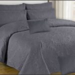 Dark Grey Embossed Bed Sheet – 3 Pcs
