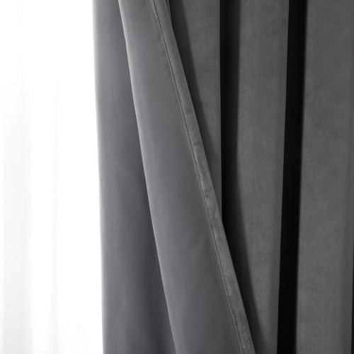 Grey Velvet Curtains Premium Quality ( Set of 2 Pcs ) (2)
