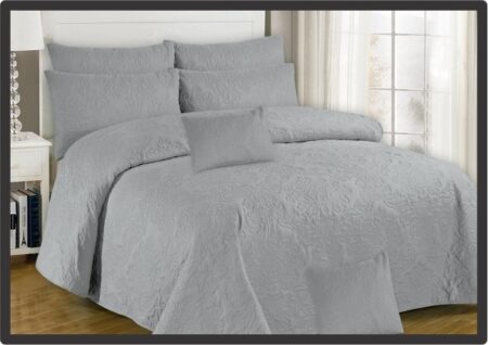 Light Grey Embossed Bed Sheet - 3 Pcs