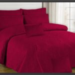 Maroon Embossed Bed Sheet – 3 Pcs