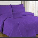 Purple Embossed Bed Sheet – 3 Pcs