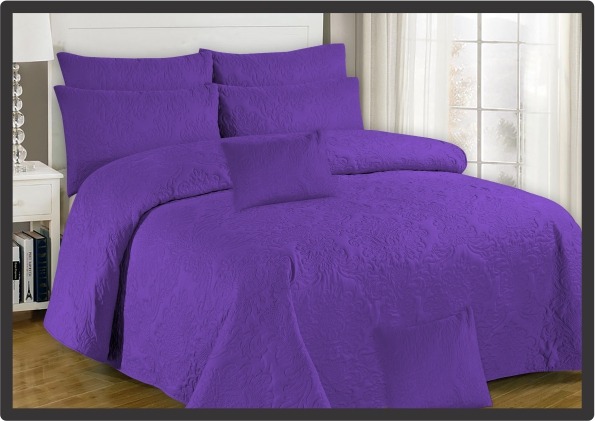 Purple Embossed Bed Sheet - 3 Pcs