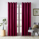 Red Velvet Curtains Premium Quality ( Set of 2 Pcs )