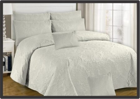 White Embossed Bed Sheet - 3 Pcs