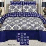 Blue Grey Printed Comforter Set ( 6 PCS – 8 PCS )