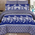 Blue White Printed Comforter Set ( 6 PCS – 8 PCS )