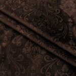 Embossed Brown Velvet Curtains Premium Quality ( Set of 2 Pcs )