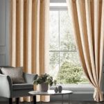 Embossed Off White Velvet Curtains Premium Quality ( Set of 2 Pcs )