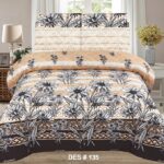 Off White Printed Comforter Set ( 6 PCS – 8 PCS )