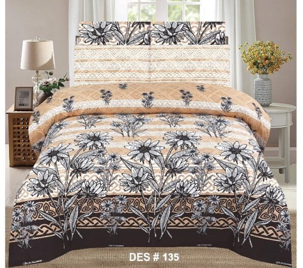 Off White Printed Comforter Set ( 6 PCS – 8 PCS )