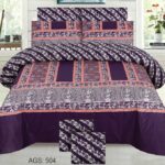 Purple Border Printed Comforter Set ( 6 PCS – 8 PCS )