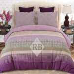Purple Brown Lining Printed Comforter Set ( 6 PCS – 8 PCS )