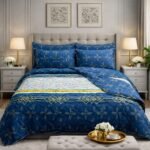 Blue Printed Comforter Set ( 6 PCS – 8 PCS )