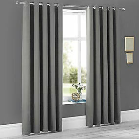 Plain Grey Curtains for Window and Door 66 X 90 Inches Each ( Set Of 2 Pieces )