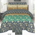 Green Blue Cotton Printed Bedding