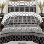 Lining Black White Printed Comforter Set ( 6 PCS – 8 PCS )