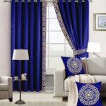 Royal Blue Luxury Velvet Curtains ( Set of 2 Pcs & Belts )