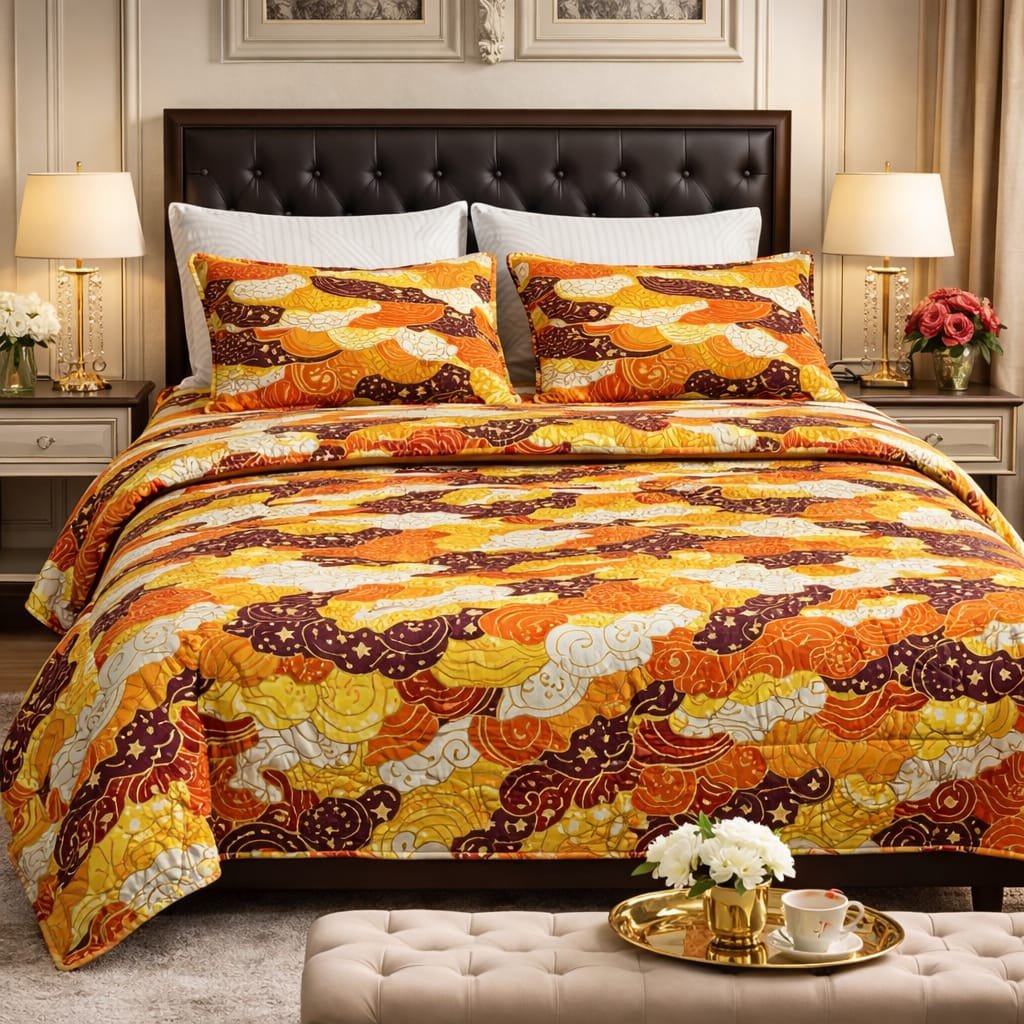 Flower Printed Comforter Set ( 6 PCS – 8 PCS ) Flower Printed Comforter Set ( 6 PCS – 8 PCS )