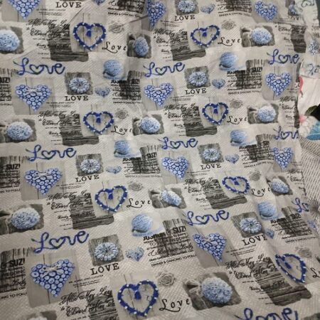 Blue White Printed Bed Sheet With 2 Pillow Covers